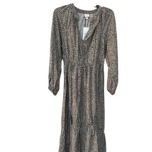New women’s leopard print Long Sleeve Dress xs